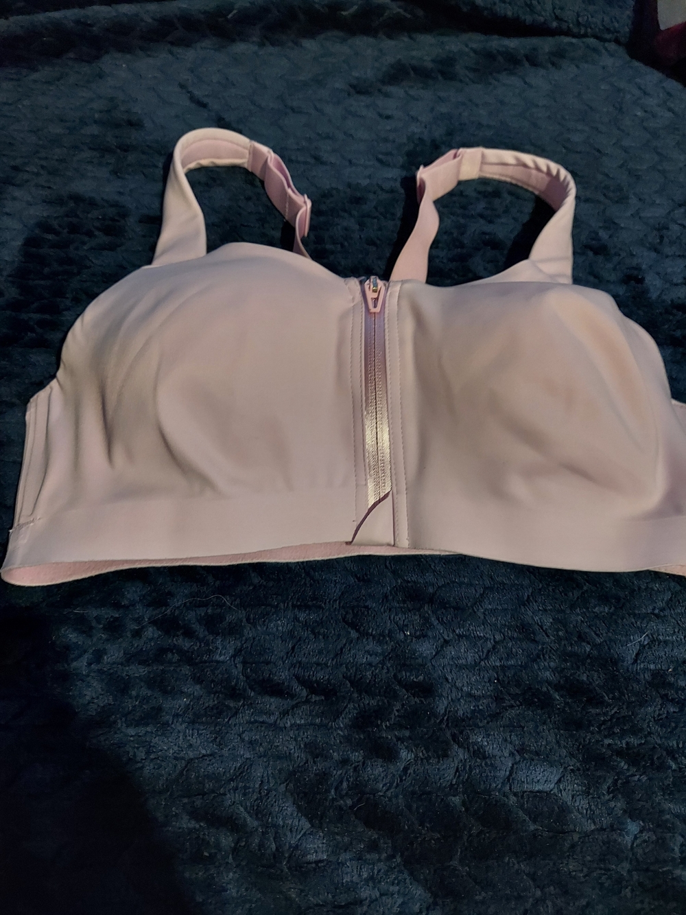 Victoria's Secret Light Pink Front-Zip Sports Bra